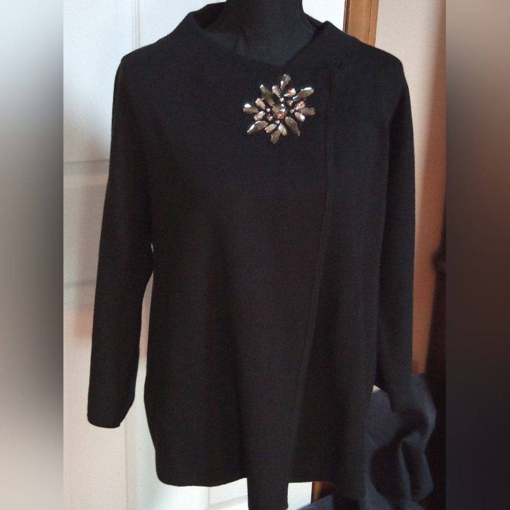 JM Collection Woman's Cardigan Black